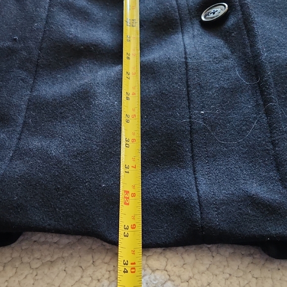 GAP Classic Black Wool Blend Trench Coat Lined Sz XS Minimalist Preppy Normcore - Picture 16 of 16